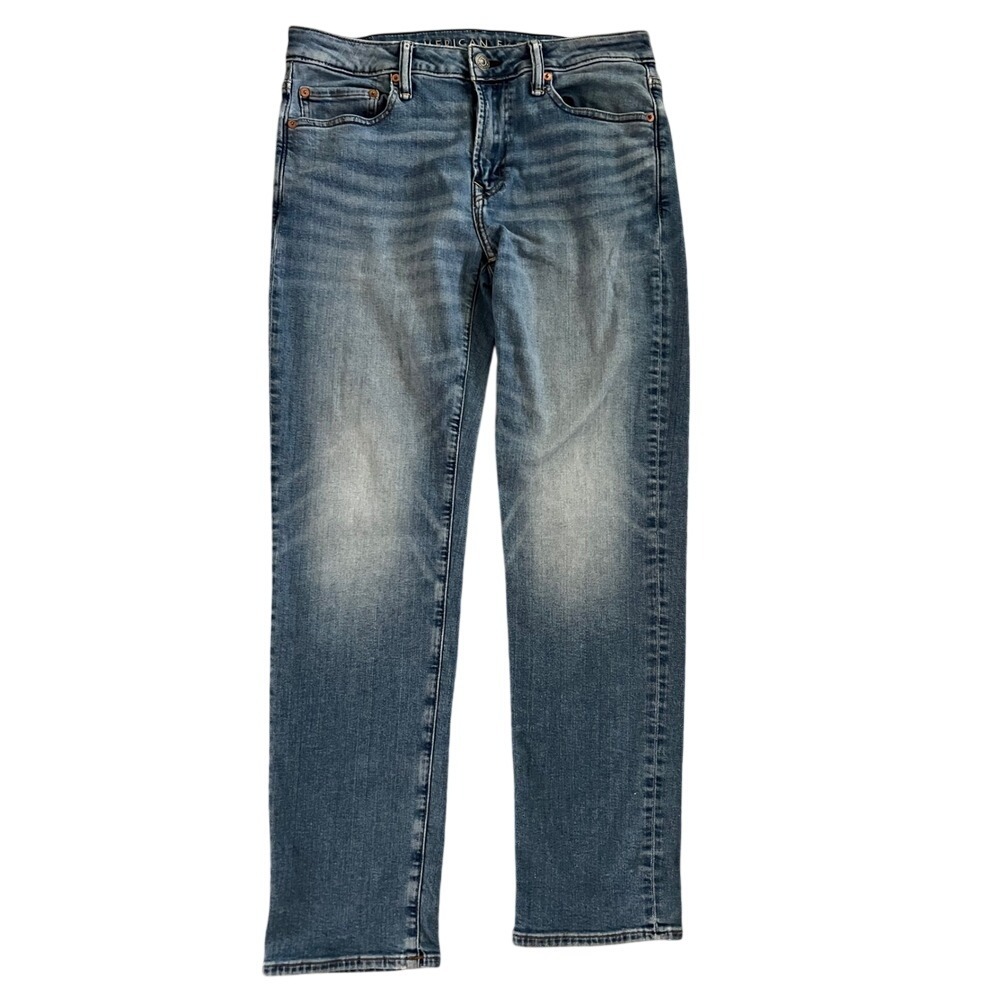 American Eagle Airflex+ Jeans Mens 32x32 Medium Wash Blue Slim Straight Stretch